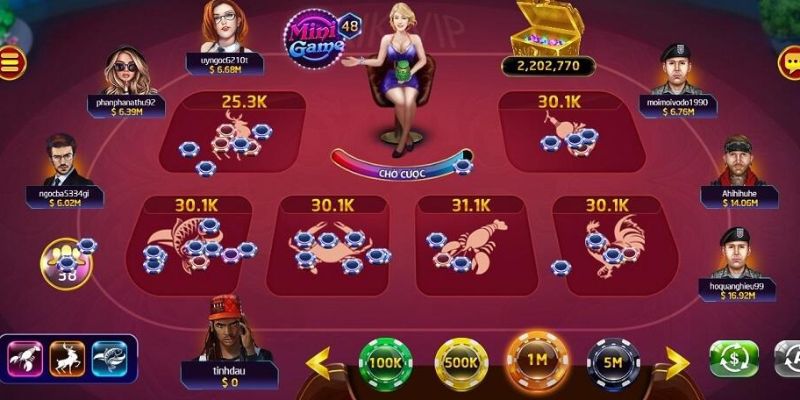 Thực hiện lắc xúc xắc trong game bầu cua đổi thưởng