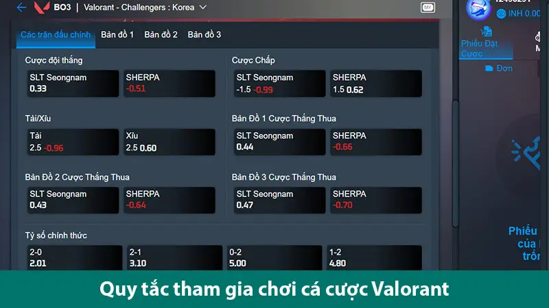 Tìm hiểu quy tắc cá độ game Valorant và các loại cược